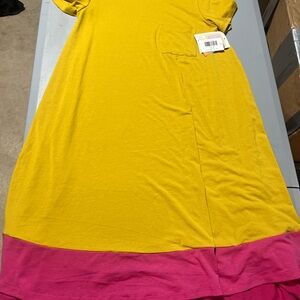 Vibrant Mustard Yellow and Pink Dress